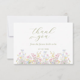 Boho Wildflower Elegant Bröllopsdusch Tack Kort