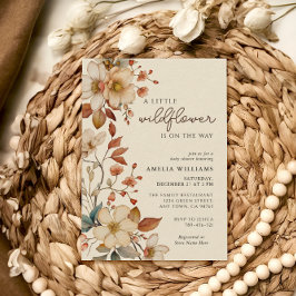 Boho Wildflower Elfenbensvitt Blommig Bebisdusch Inbjudningar
