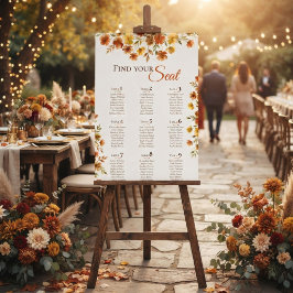 Boho Wildflower Fall Wedding Seating Chart