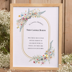 Boho Wildflower Fern Lavendel Detta Ljuset Brinner Poster