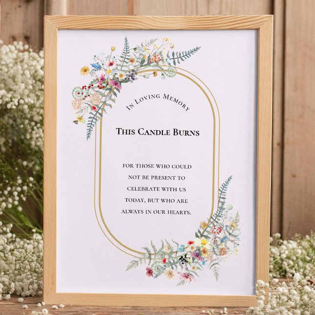 Boho Wildflower Fern Lavendel Detta Ljuset Brinner Poster (Skapare uppladdad)