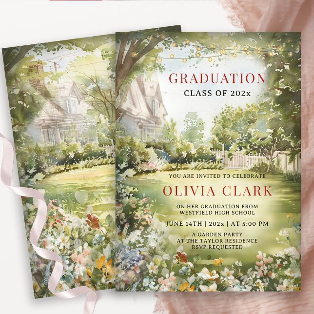 Boho Wildflower Graduation Invitation Garden Party Inbjudningar (Skapare uppladdad)