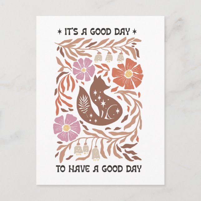 Boho Wildflower It's A Good Day To Have A Good Day Vykort (Framsida)