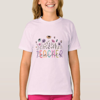 Boho Wildflower Läraruppskattande blommig t-shirt