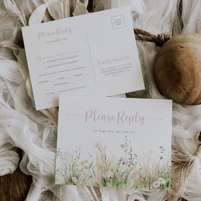 Boho Wildflower Meny Val RSVP  (Skapare uppladdad)