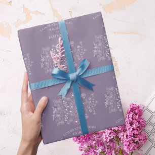 Boho Wildflower Modern Vattenfärg Bröllop Presentpapper