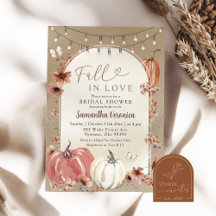 Boho Wildflower Pumpkin Höst Förälskad Bröllopsfes