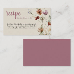 Boho Wildflower Recept Förfrågan Inneslutningskort Tilläggskort