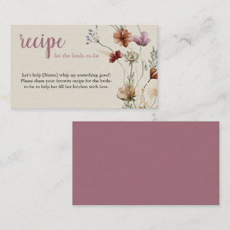 Boho Wildflower Recept Förfrågan Inneslutningskort Tilläggskort