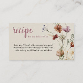 Boho Wildflower Recept Förfrågan Inneslutningskort Tilläggskort