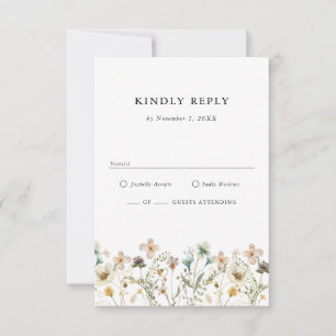 Boho Wildflower RSVP-kort OSA Kort