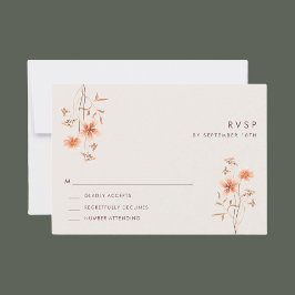 Boho Wildflower Rustik Utomhusbröllop RSVP OSA Kort