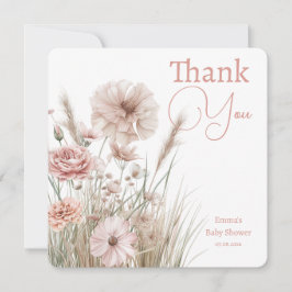 Boho Wildflower Thank You Card Tack Kort