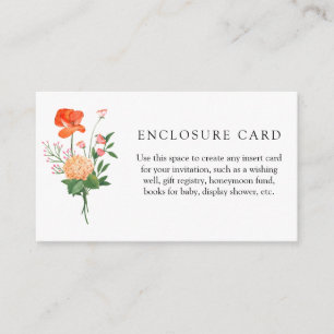 Boho Wildflower Trädgård Dusch Inhägnadskort Tilläggskort