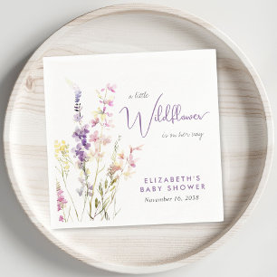 Boho Wildflower Watercolor Baby Shower Servetter