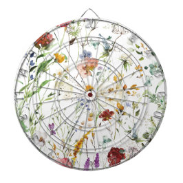 Boho Wildflower Watercolor Spring  Flower Darttavla