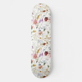 Boho Wildflower Watercolor Spring  Flower Mini Skateboard Bräda 18,5 Cm