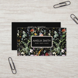 Boho Wildflower Watercolor Spring  Flower Visitkort