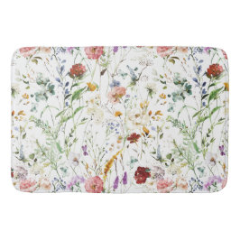 Boho Wildflower Watercolor Vårblomma Badrumsmatta