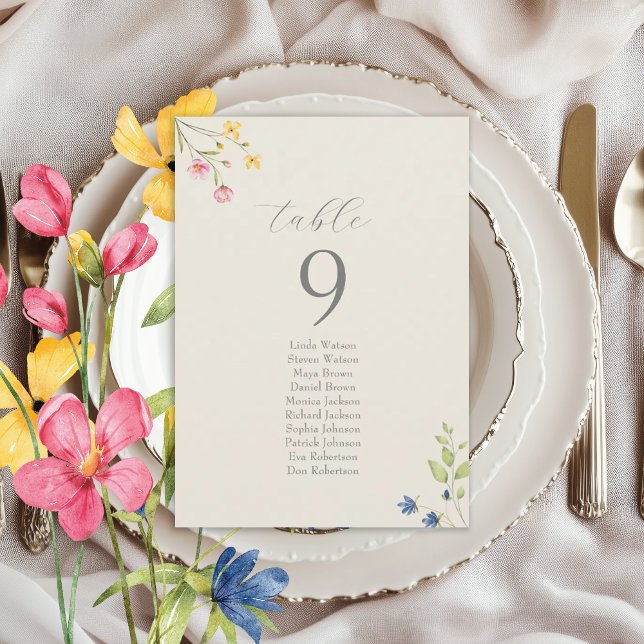 Boho Wildflower Wedding Seating Chart (Skapare uppladdad)
