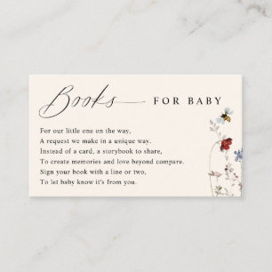 Boho Wildflowers Bies Babyshower Bokförfrågan Tilläggskort