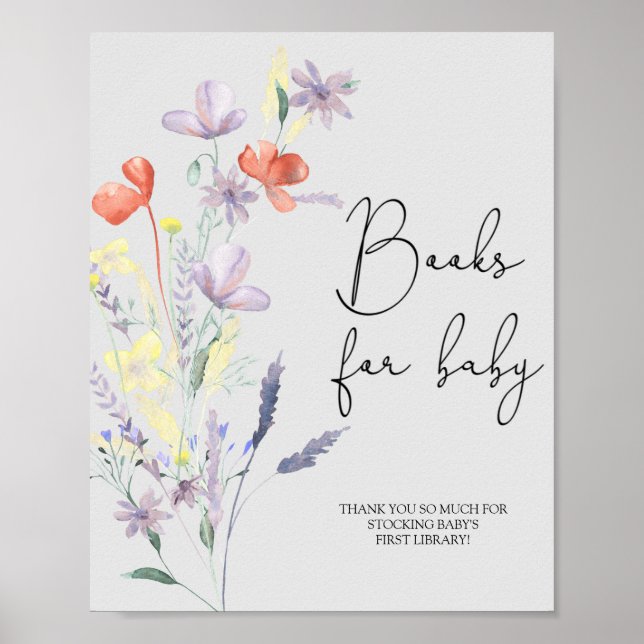 Boho Wildflowers - Böcker för bebis Poster (Framsidan)