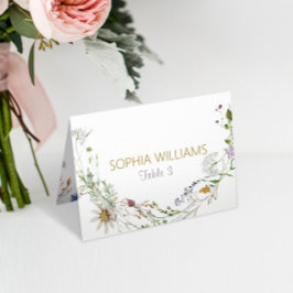 Boho Wildflowers Bröllopsbordskort Bordsnummer