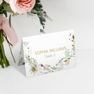Boho Wildflowers Bröllopsbordskort Bordsnummer