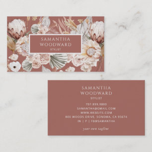 Boho Wildflowers Terracotta Stylist Visitkort