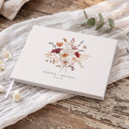 Boho Wildflowers Vintage Höst Bröllop Gästböcker