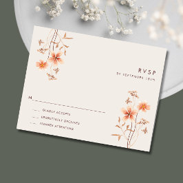 Boho Wildlfower Rustic Outdoor Bröllop OSA Kort