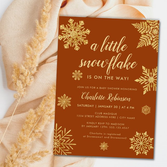 Boho Winter Baby Shower Snowflake Wonderland Inbjudningar (Skapare uppladdad)