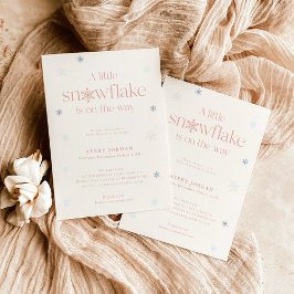 Boho Winter Baby Shower | Snowflake Wonderland Inv Inbjudningar