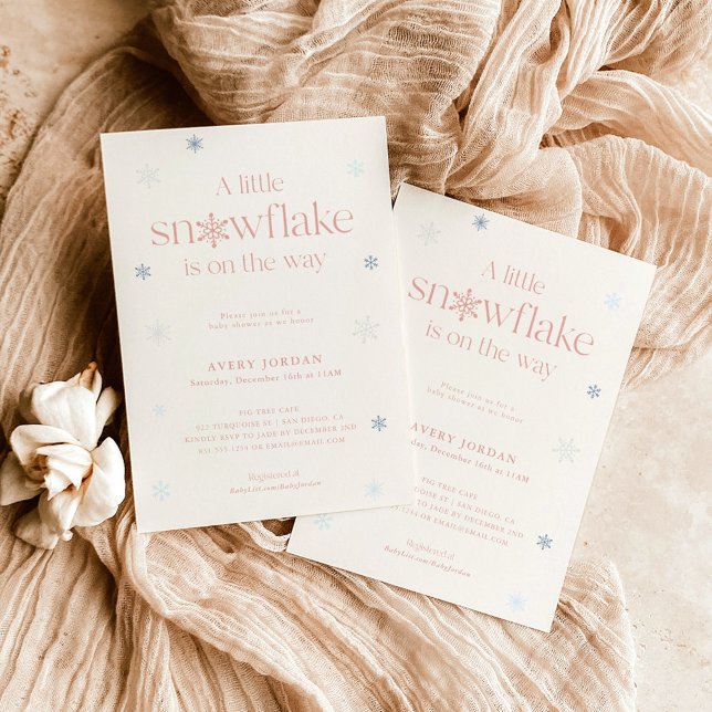 Boho Winter Baby Shower | Snowflake Wonderland Inv Inbjudningar (Skapare uppladdad)