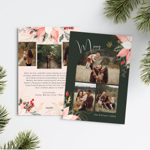 Boho Winter Blommigt Arch Merry Sex fotojul Julkort