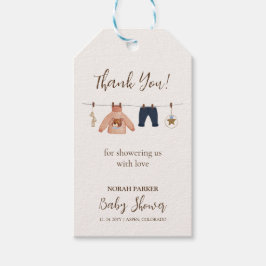Boho Winter Clothesline Baby Shower Tack Presentetikett