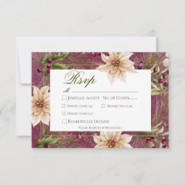 Boho Winter Greenery Boughs Burgundy Dinner OSA Kort