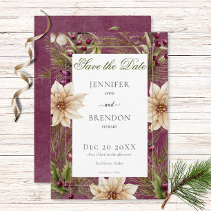 Boho Winter Greenery Boughs Burgundy Spara Datumet