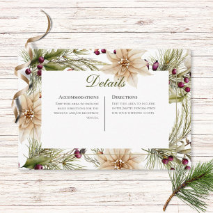 Boho Winter Greenery Boughs Reception Tilläggskort