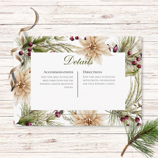 Boho Winter Greenery Boughs Reception Tilläggskort (Skapare uppladdad)