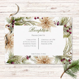 Boho Winter Greenery Boughs Reception Tilläggskort