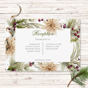Boho Winter Greenery Boughs Reception Tilläggskort