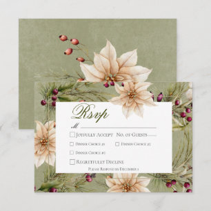 Boho Winter Greenery Boughs Sage Grönt Middag OSA Kort