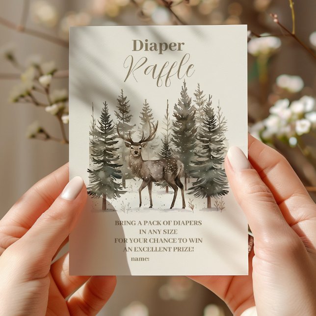 Boho Winter jul Baby Shower Diapper Raffle Tilläggskort (Skapare uppladdad)