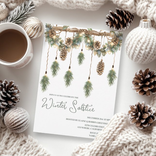 Boho Winter Solstice Gräs Greenery Garland Inbjudningar (Skapare uppladdad)
