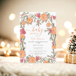 Boho Winter Torkad Citrus Blommigt Baby Shower Inbjudningar