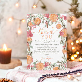 Boho Winter Torkad Citrus Blommigt Möhippa Tack Kort