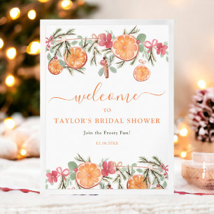 Boho Winter Torkad Citrus Blommigt Möhippa välkomm Poster