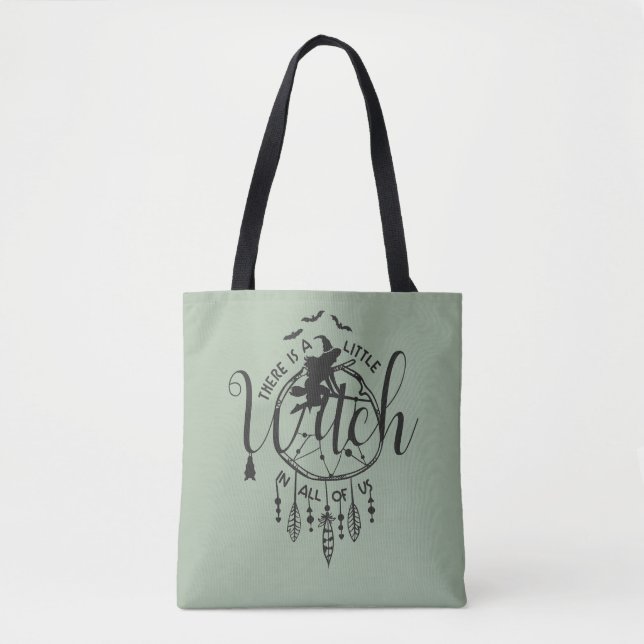 Boho Witch Vibes Tote - Lilla Witch i oss Tygkasse (Framsida)