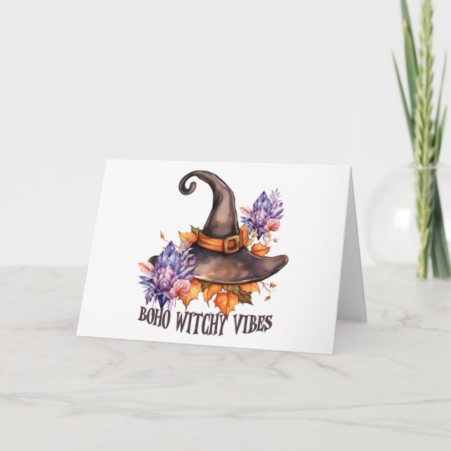 Boho Witchy Vibes Halloween  Kort (Framsida)
